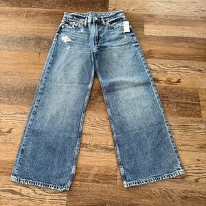 GAP girls low stride distressed wide leg jeans New 10